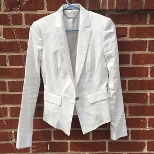 Elie Tahari white linen blazer